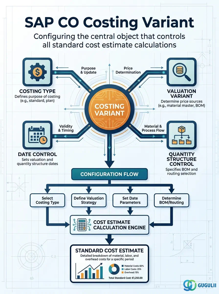 Cover: SAP CO Costing Variant — the configuration object that defines all rules for calculating standard cost estimates