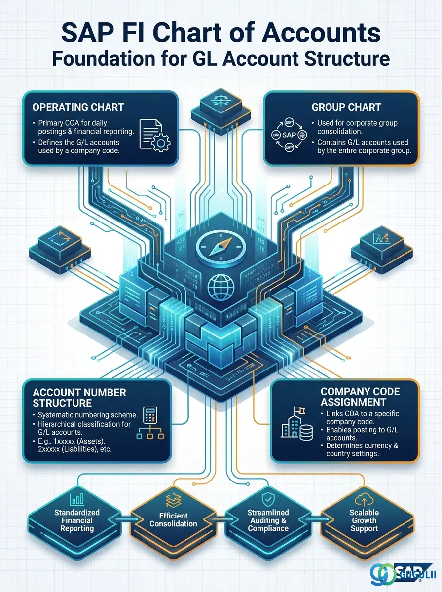 Cover: SAP FI Chart of Accounts — Foundation for GL Account Structure