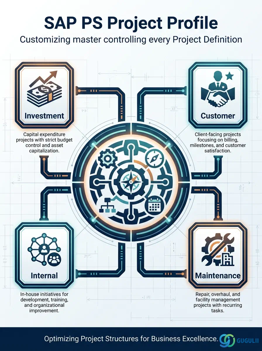 Cover: SAP PS Project Profile — the Customizing master that controls every Project Definition