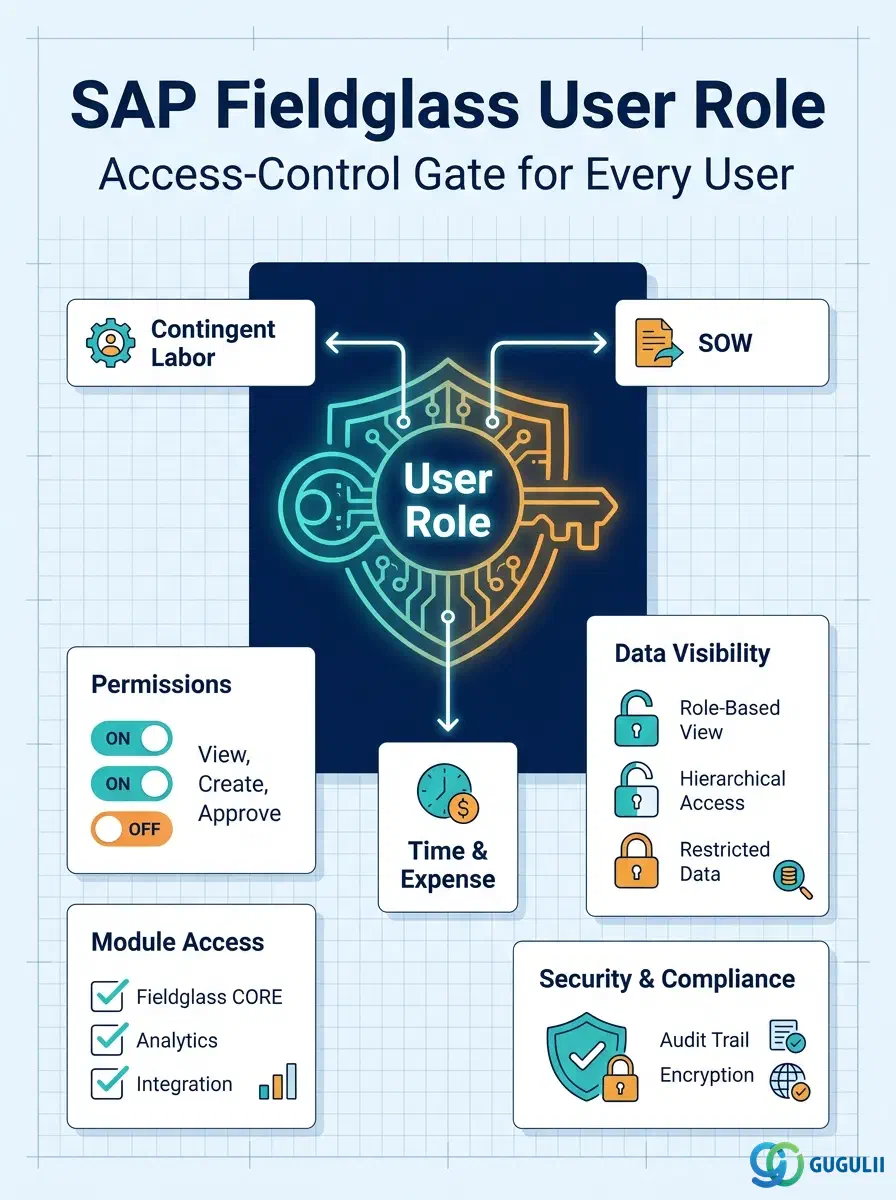Cover: SAP Fieldglass User Role — the access-control master that gates every User’s permissions, module access, and data visibility