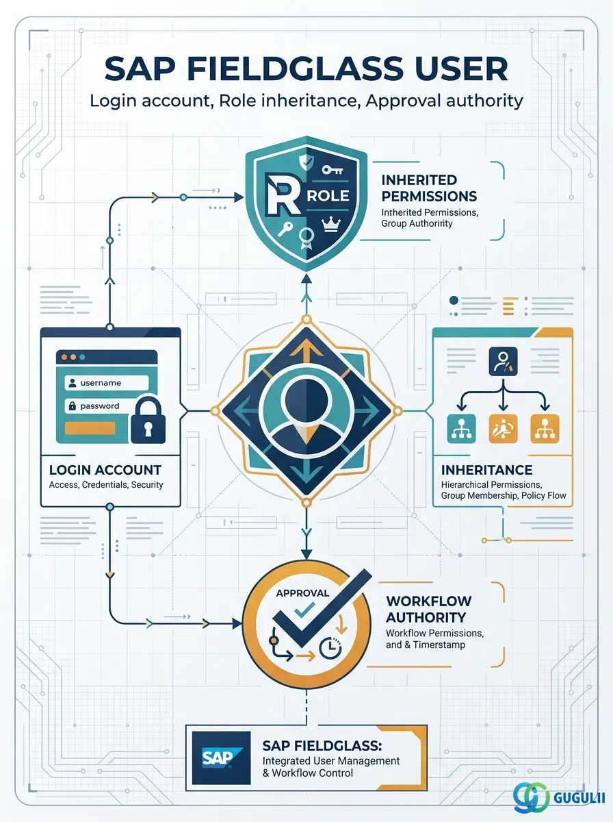 Cover: SAP Fieldglass User — the login account that inherits permissions from a User Role and feeds Approval Group membership