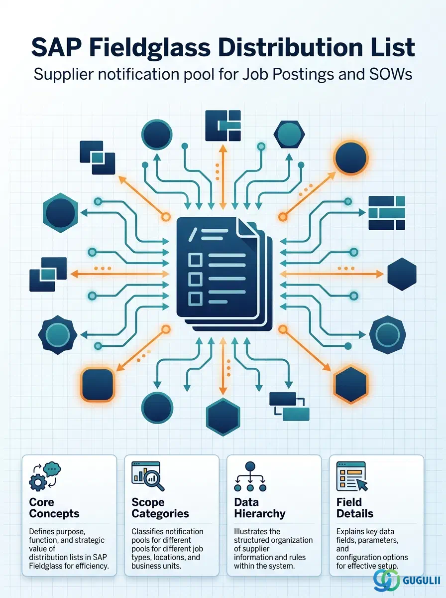Cover: SAP Fieldglass Distribution List — the Supplier notification pool that Job Postings and SOWs route through at publish time