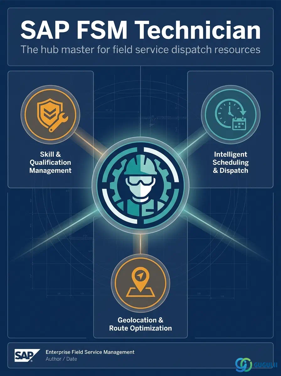 Cover: SAP FSM Technician — the central technician record every other Zone C master attaches to