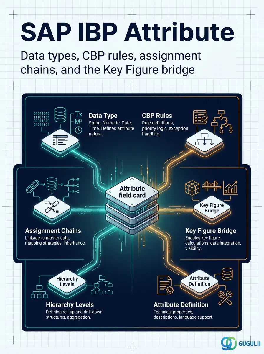 Cover: SAP IBP Attribute — the descriptive field-level building block behind every Master Data Type